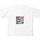 にゃんこぷにの虹色ペガサス All-Over Print T-Shirt