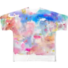 太陽のお散歩Café＠SUZURIの３色水彩のハートアート_きらめきの刻 All-Over Print T-Shirt