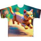 SuperTrioのRun Cat フルグラフィックTシャツ