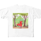 petitringo -プチリンゴ-のおばあさんのお家へ向かう赤ずきんちゃん All-Over Print T-Shirt