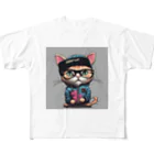 非常口社長のヒップホップ猫 All-Over Print T-Shirt
