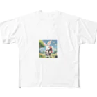 kawaiinekochanの可愛いウサギ All-Over Print T-Shirt