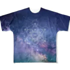 metao dzn【メタヲデザイン】の宇宙TEE001（神聖幾何学） フルグラフィックTシャツ