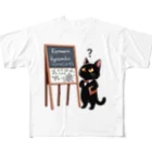 niko&PANDA shopのリーマン予想を解こうとしている猫の学者さん フルグラフィックTシャツ