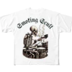 Whatever Storeのsmoking　skull （ドラムバージョン） フルグラフィックTシャツ