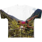 tenshinlanmanのヨガ 谷のポーズ フルグラフィックTシャツ