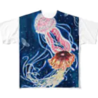 JapaneseArt Yui Shopの海月のワルツ フルグラフィックTシャツ