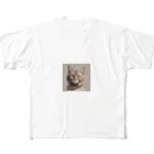 うねうねキャッチのエレガントなネコ All-Over Print T-Shirt