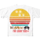 stcreationのI'm Lovin' you! ワンちゃんネコちゃん フルグラフィックTシャツ