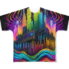 のんびりアート工房のサイバーパンク都市 All-Over Print T-Shirt