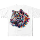 BlackSoddy'S SHOPのタイガーPolygonal All-Over Print T-Shirt