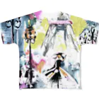 Moichi Designs Shop-2023のパリジェンヌ All-Over Print T-Shirt