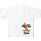 sloth_giraffeのスケートボードするワンコ All-Over Print T-Shirt