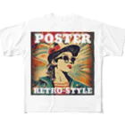 kazu_gのレトロ風ポスター（女性） All-Over Print T-Shirt