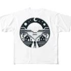 姫とすずり。の月明かりの下の湖 All-Over Print T-Shirt