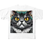 iyashi₋creatersのイケてる猫 All-Over Print T-Shirt