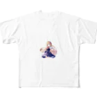 かわいい女の子とシュールな絵のアリスマーガレットちゃん All-Over Print T-Shirt