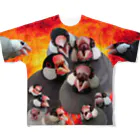 ハタハタ通商の文鳥魂！皆の者キャルルせよ！　黒組！ All-Over Print T-Shirt