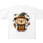 sakurafubukiのハロウィンワンコ・ランタンライトアップ フルグラフィックTシャツ