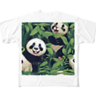 アニマルズの笑顔のパンダ フルグラフィックTシャツ