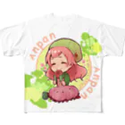 YOUMSのあんぱん　ちびキャラver フルグラフィックTシャツ