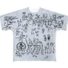 YOUMSの地獄極楽兎座戯画　白縹（しろはなだ）  All-Over Print T-Shirt