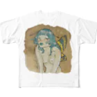 KushaMiの珈琲染めの蝶 All-Over Print T-Shirt