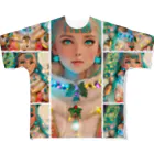💖宇宙整体♪🌈♪こころからだチャンネル♪💖のmerry Christmas 癒しのチカラ フルグラフィックTシャツ