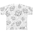 おおつかみきのゴールデンなレトリバー総柄(モノクロ) All-Over Print T-Shirt