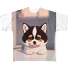 かわいい女の子とシュールな絵の子猫なしばちゃん All-Over Print T-Shirt