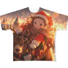 cosmos_midoriのサンタガール出陣♬ All-Over Print T-Shirt