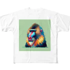 ippofumiのカラフルなマンドリルのドット絵 All-Over Print T-Shirt