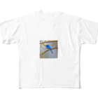 DROOMの自然と蒼い鳥 フルグラフィックTシャツ