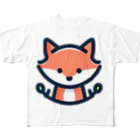 終わらない夢🌈の可愛い💕きつね🦊✨ フルグラフィックTシャツ