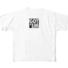 oshiri-shinのGOT' EM BLACK BOX LOGO All-Over Print T-Shirt