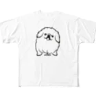 ファンシーTシャツ屋のモノクロペキニーズちゃん All-Over Print T-Shirt