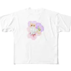 猫が好きすぎる絵描き　キジシマ ミキのエキゾチックショートヘアちゃんとビオラ All-Over Print T-Shirt