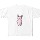 みつまめこshopのポテっとうさぎ フルグラフィックTシャツ