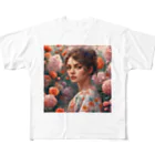 Olivi　Styleの花の中で呼び止められる女性 All-Over Print T-Shirt