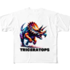 BLUEZZLYのTRICERATOPS All-Over Print T-Shirt