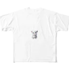 ブサカワ二頭身アニマルくんのブサカワ二頭身アニマル(背景無) All-Over Print T-Shirt