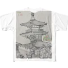 エド・ワード【江戸鉾の愛殿原】。の清水寺 フルグラフィックTシャツ