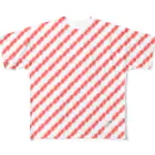 くりぷ豚 (くりぷとん) 公式のくりぷ豚 ピンクストライプ All-Over Print T-Shirt