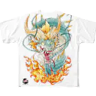 waon_syomiyaの火炎龍 All-Over Print T-Shirt