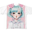 AI-srt-designのスウィート・ミント・ドリーミング・ガール All-Over Print T-Shirt