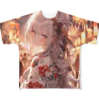 シルバームーンコーストの銀髪美女 シリーズ2 in 花火大会 All-Over Print T-Shirt