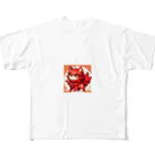 AutoArtistryのかわいいシーサーのアニメ風イラストグッズ フルグラフィックTシャツ