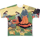 浮世絵ショップ のどぐろ　UKIYOE SHOP NODOGUROの東海道之内　京都御出立 / From the Tokaido, Kyoto departure All-Over Print T-Shirt