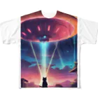 ParadigmStar　パラダイムスターのUFOに遭遇!? 不思議な猫のキャトルミューティレーション！👽🐱✨ All-Over Print T-Shirt