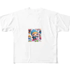 m222web-shopのスノーボードとキャラクターたちのイラストグッズ All-Over Print T-Shirt